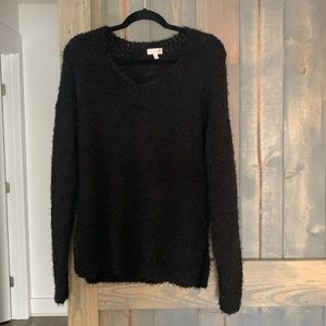 Fuzzy v neck sweater size medium brand so